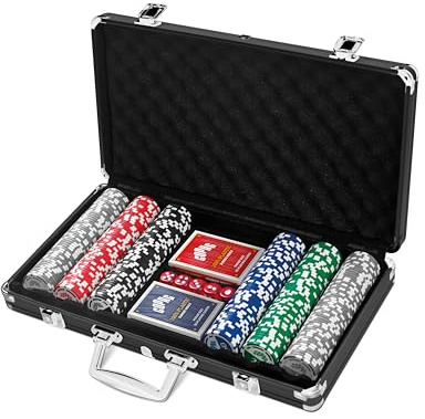 Copag Poker Set 300 fiches e 2 Mazzi 100% Plastica Qualità Casino