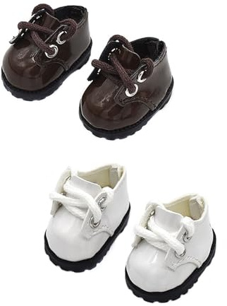 JUKOTA 2 Pares zapato de muñeca, Accesorios Disfraces para muñecas, Zapatos de cuero, Adecuado para Todas Las muñecas de 17 cm, Outfit Ropa, sin muñeca