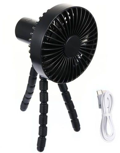 TEMPNAP Ventilador Portátil para Cochecito Trípode Flexible, Silencioso y Recargable, Adecuado para Celebración Verano y Uso en Escritorio Verano