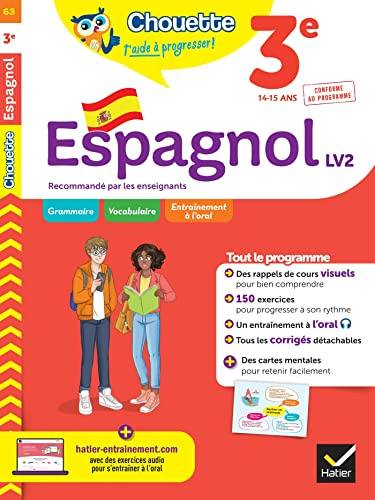 Chouette - Espagnol 3e - LV2 (A2, A2+): cahier de révision et d'entraînement recommandé par les enseignants