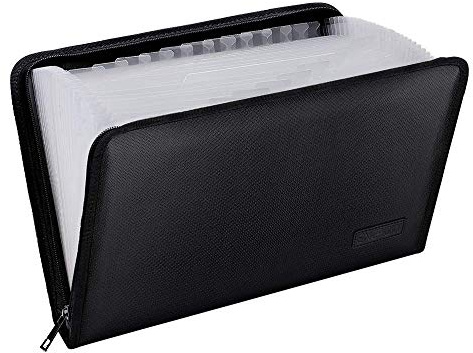 ENGPOW Expanding File Folder Important Document Organizer Fireproof Document Bag-A4 Size, 25 Pockets,Color Labels,Non-Itchy Silicone Coated Portable Filing Organizer Folder(14.3 x 9.8)