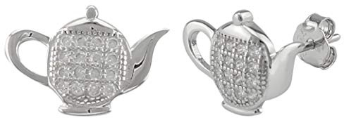 Serebra Jewelry tekanna tekanna örhängen örhängen av 925 sterlingsilver burk