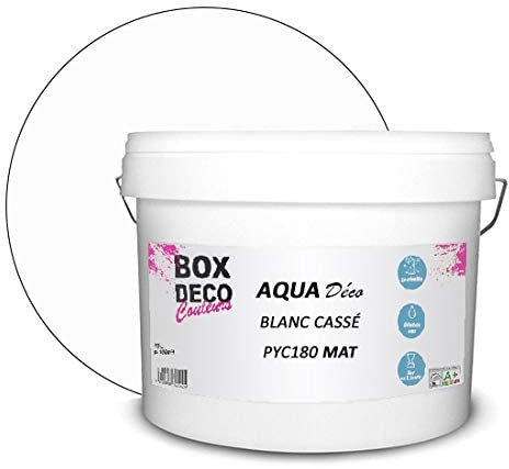 BOX DECO COULEURS Peinture murale acrylique aspect mat Aqua Déco - 10L, Blanc Cassé