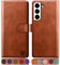 SUANPOT for Samsung Galaxy S22 5G case with [Credit Card Holder][RFID Blocking],PU Leather Flip Book Protective Cover Women Men for Samsung S22 Phone case Light Brown