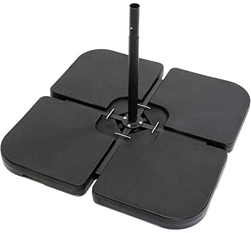 BAKAJI Set 4 Supporto Pesi Ombrellone Riempibile Palo da Giardino in Plastica Resistente Intemperie per Esterno da Riempire con Sabbia o Acqua Base Adatti per Ombrelloni con Base a Croce