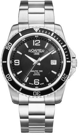 Roamer Nautic 100 - Reloj analógico para hombre (cuarzo, 41, 55, 20, acero inoxidable)