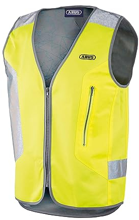 ABUS Warnweste Lumino Night Vest – Sicherheitsweste inkl. LED-Rücklicht – Gelb – Größe XXXL