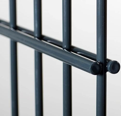 JeCo Doppelstabmattenzaun Anthrazit mit Pfosten und Abdeckleisten - schwere Ausführung 8/6/8 - inkl. Zubehör (Höhe 123 cm | Länge 10 m, anthrazit)