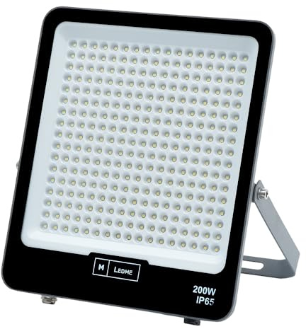 M Ledme - Faretto Proiettore Led Napoli Plus 200W, 24.000 lumen, IP65 dimmerabile, Colore Luce Neutra (4500k), illuminazione esterna, uso giardino, cortili, parcheggio, hotel, navi ecc. LM6817