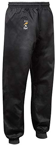 Playwell Martial Arts Kung Fu Classic Cotton Cuffed Leg Training Trousers - Black - 9oz (6/190cm)