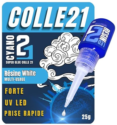 Colla Resina LED UV Bianca by Colle21-25 gr, Colla Resina Bianca per modellismo, resina bianca uv led per il fai da te.