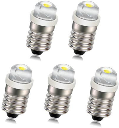 Ruiandsion 5PCS E10 LED-Lampen weiß AC 220V Schraubsockel Energiesparende E10-Sockel 0,5W LED-Upgrade-Lampen für Schlafzimmer Esszimmer Licht
