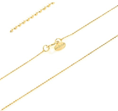 Louis Ciocchetti dal 1887- Catenina Argento 925 Sottile, Fine, Collana donna, Uomo, Collanina Maglia Palline diamantate, ideale per ciondoli, made in italy