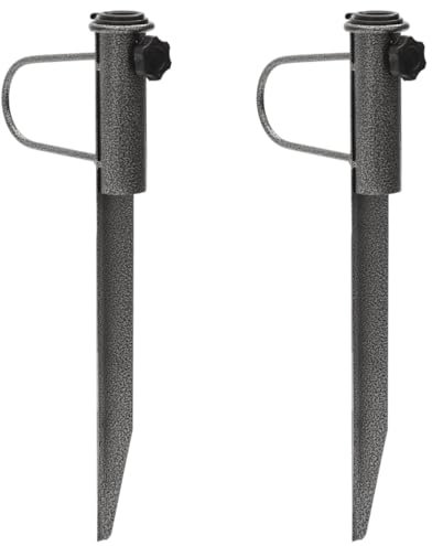 Homgoday parasollstativ med spikar, 2 st 19 x 42 cm galvaniserat stål, utomhusparaply och parasolltillbehör, tillbehör för utomhusparaply och parasoll, parasolltillbehör