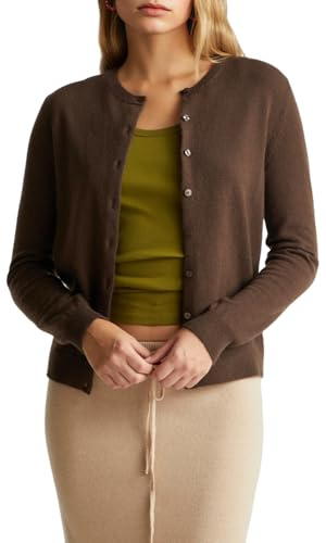 United Colors of Benetton Maglia Coreana M/L 1002d5485, Maglione Cardigan Donna, Marrone, L