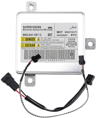 Xenon Bulb & Xenon Headlight Ballast, Xenon HID Control Unit with Igniter D1S Compatible for Audi A3 A4 A5 S4 S5 for VW Jetta Tiguan for Chrysler 300 for Dodge Viper.Replace#8K0941597C, W003T22071