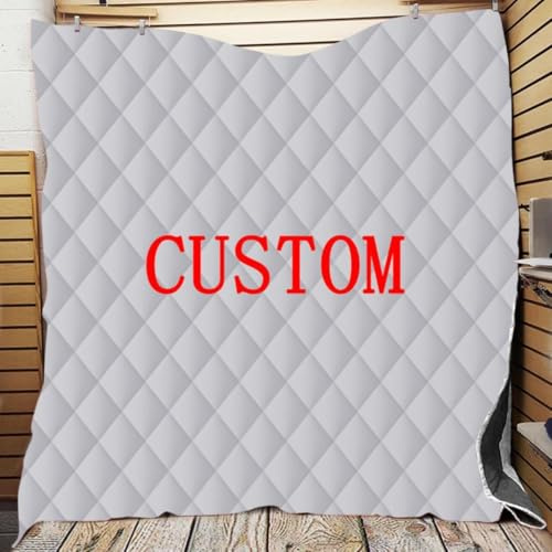 Shangyue Coperta trapuntata personalizzata per letto, coperta trapuntata personalizzata con immagine per bambini e adulti, souvenir per mamma e padre e famiglia (150 x 200 cm)