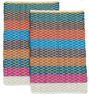 Cotton Chindi Rag Rugs Reversible, Multicolor ASSORTED Throw Rugs – Boho, Farmhouse, Rustic Style – Made from Natural Recycled Yarn – Ideal for Living Room, Study, or Den – Great Home Décor Gift