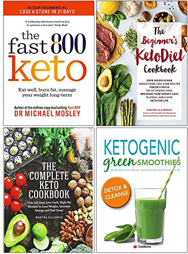 Fast 800 Keto, The Beginner's KetoDiet Cookbook, The Complete Keto Cookbook, Ketogenic Green Smoothies 4 Books Collection Set