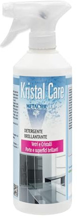 Metacril Kristal Care + Vaporizzatore, Detergente Brillantante, Formulazione Neutra, non Lascia Aloni, Ideale per Pulizia di Vetri, Cristalli, Porte e Superfici Brillanti - 500 ML