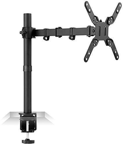 Mount-It! Large Monitor Desk Mount with VESA 200 (200x200, 200x100) Bolting Pattern, Fits up to 42 Inch and Ultrawide Monitors, Full Motion with Clamp and Grommet Base