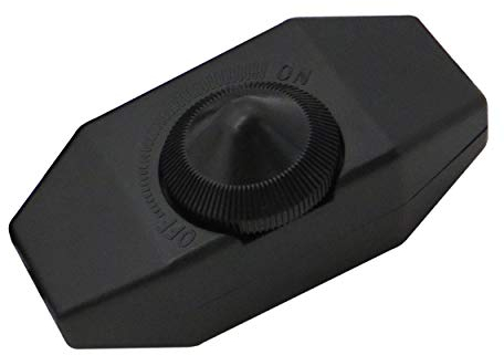 LED Dimmer (Schnur-Drehdimmer) 1-60 Watt stufenlos dimmbar/dimmen für dimmbare LED Leuchtmittel - Dimmschalter Schnur-Zwischendimmer Geräuschlos LED-Dimmer (schwarz - zur Selbstmontage)