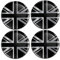 Biomar Labs 4 x 60mm Aufkleber 3D Silikon UK GB United Kingdom Union Jack Flagge Fahne Silber Schwarz Für Radkappen Nabenkappen Radnabendeckel Rad-Aufkleber Nabendeckel A 10860