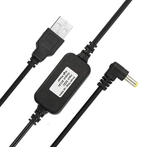 USB 5V zu DC 12V Stromkabel, Kompatibel mit Spot und neuer Echo (3. Gen.), USB Spannung Up Converter Kabel, Netzteil Kabel, DC 5V zu DC 12V Kabel (schwarz)