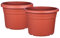 BigDean 3X Blumentopf Ø 30 cm Farbe Terrakotta Kunststoff Pflanztopf Containertopf Übertopf Pflanzkübel rund 30 x 21 cm