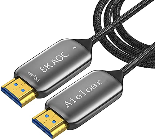 Aieloar Fiber Optic HDMI Cable 10m,High Speed 48Gbps HDMI 2.1 Cable Support 4K@120Hz,8K@60Hz,Dynamic HDR 10+,eARC,YUV4:4:4