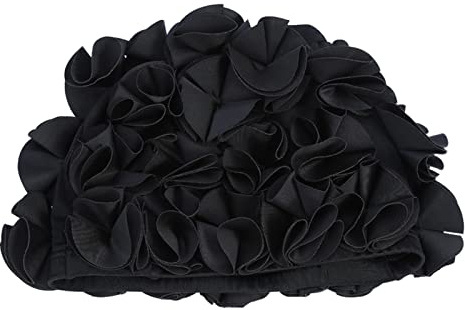 Cuffia da Bagno con Fiori Vintage, Cuffia da Bagno Donna con Ruches, Impermeabile per Donna Uomo Bambino Morbido e Confortevole Cappello da Bagno retrò Elasticizzato per Capelli Lunghi per Mantenere