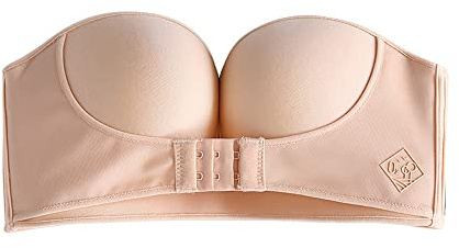 FFWTPY Soutien Gorge sans Bretelles Invisible Bandeau Forme Pushup Soutiens Gorges Femme avec Armature Confortable pour Robe Soirée Mariage Cérémonie