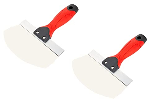 EBOOBA Pelle à Seau 2 PièCes pour Cloisons SèChes, Pelle à Seau en Acier Inoxydable pour Plâtre - Lame ProfiléE IncurvéE de 6,5 Pouces pour Peinture, Mortier