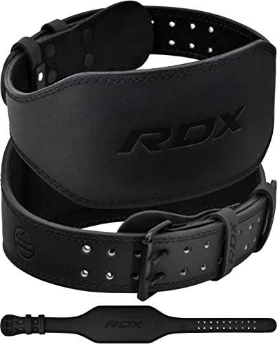RDX 4” 6” Gimnasio Cinturón Levantamiento de Pesas, Cuero Soporte Lumbar Acolchado, 10 Agujeros Ajustable, Musculación Entrenamiento Peso Belt Halterofilia Powerlifting Fitness Gym Ejercicio, Hombre