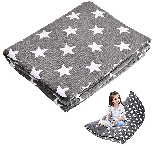 Borsa Portaoggetti per Giocattoli Peluche, 200L Copertura per Poltrona a Sacco di Fagioli Sedia Animali Peluche con Cerniera, 127x76,2x88,9cm, Pouf da Imbottito per Bambini Adulti, Solo Copertura (B)