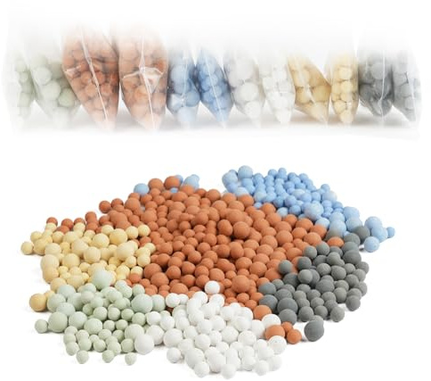 Vicloon mineralkulor, 12-pack duschhuvud, anti-kalkersättning, mineraler, duschbollar, negativa joner, mineraler, duschbollar