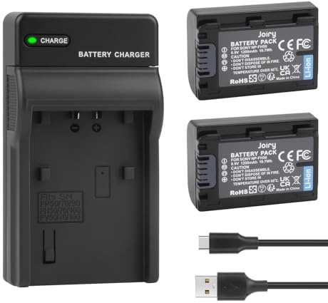 2X NP-FH50 batteri och USB-laddare, kompatibel med Sony DSLR-A330, DSLR-A380, DSLR-A390, DSC-HX1, DSC-HX100V, DSC-HX200V, HDR-TG5V, HDR-TG1E, HDR-TG3, HDR-TG5, HDR-TG7