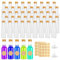 Liwein 50 Stück 50ml Kleine Flaschen zum Befüllen-Plastikflasche Shot Flaschen zum Befüllen mit Deckel und Trichter und Etikett,Mini Flaschen zum Befüllen für Liqueur Weihnachten Hochzeiten (Gold