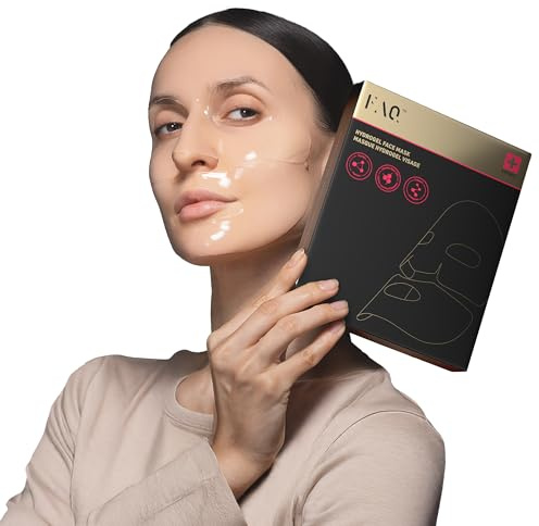 FAQ Glass Skin Kollagen ansiktsmask – uppstramande och fukt, 5 st. | Hydrogel ansiktsmask, peptid, ädelvit, LED-kompatibel, glassskinn, porförfining, alla hudtyper, biologiskt nedbrytbar
