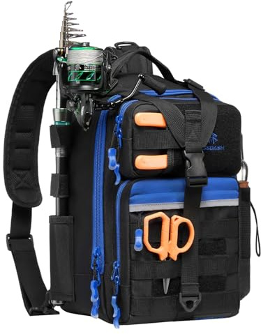 Bassdash Zaino da Pesca Convertibile con Portacanne, Pacchetto Tattico Regolabile e Resistente all'acqua per la Conservazione Degli Attrezzi da Pesca FP07