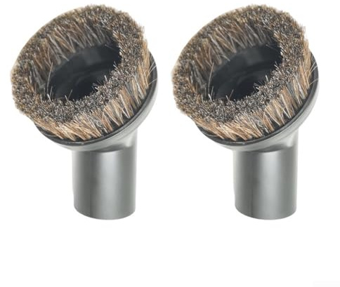 Spazzola rotonda per spolverare peli di cavallo per aspirapolvere di squalo, pulisce in modo sicuro polvere e peli da tappezzeria e tappeti (confezione da 2)