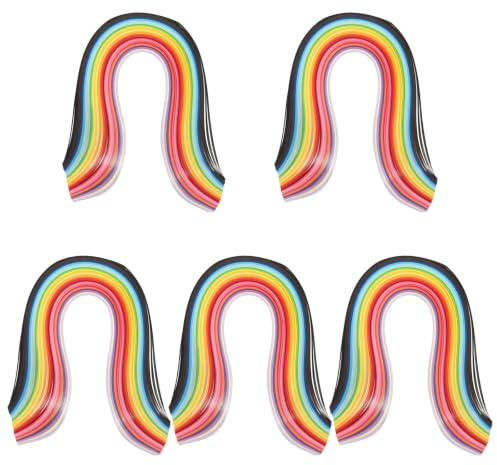 LIGHTAOTAO 1300 St Quillingpapper Bred Färger Långa Färgglada Förskurna Pappersremsor för DIY Handarbete Scrapbooking och Papperstillverkning