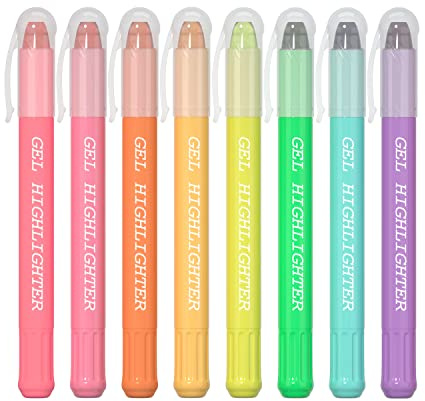feela Surligneur Bible, Lot de 8 Couleurs Surligneurs Gel Fluos, Pas de Saignement, Surligneurs pour Bible Parfait pour Journal, Surlignage, Soulignage, Etudes à l'Ecole, au Travail