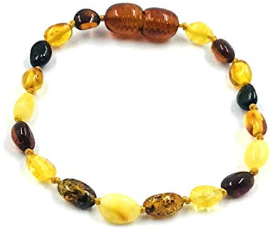 Bracelet de cheville en ambre de la Baltique fait à la main - 14 cm