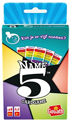 Goliath Name 5 Gioco di carte, Gioco Trivia per Bambini A partire dai 12 anni, Gioco di conoscenza per 2 o più Giocatori, Gioco di Partito divertente per durante le Feste