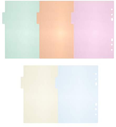 Operitacx 10 Stück A5-Trennblätter, 6-Loch Kunststoff Trennblätter, 6-Loch Ringbuch Trennblätter, Loseblatt Trennblätter (5 Farben)