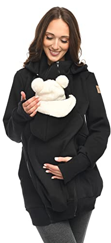 MijaCulture Chaqueta 3 en 1 para maternidad y portabebés 4132, Schwarz, XXL