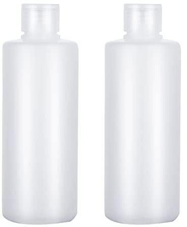 MFUOE 2 st 200 ml reseflaskor med flip-lock, tomma plast, mjuka rör, klämflaska, återanvändbara, kosmetiska flaskor för lotion, toalettartiklar, schampo
