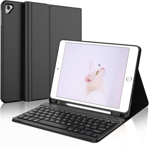 IVEOPPE Custodia Tastiera per iPad 6 Generazione 9.7 2018, Cover Tastiera Italiano Magnetica Staccabile per iPad 5a Gen 2017/Air 2 2014/Air 1 2013/Pro 9.7, Nero