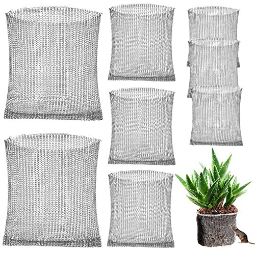 Elepl 8 Pièces Paniers de Plantation Anti-Campagnol Panier de Protection en Acier Inoxydable Grille Métallique pour la Protection des Végétauxde Fleursde Légumes Protection Racine